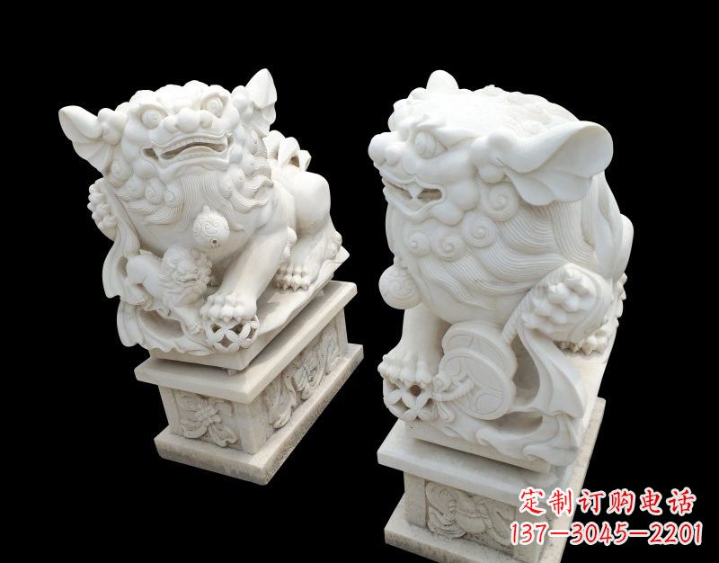 无锡招财献钱狮子石雕
