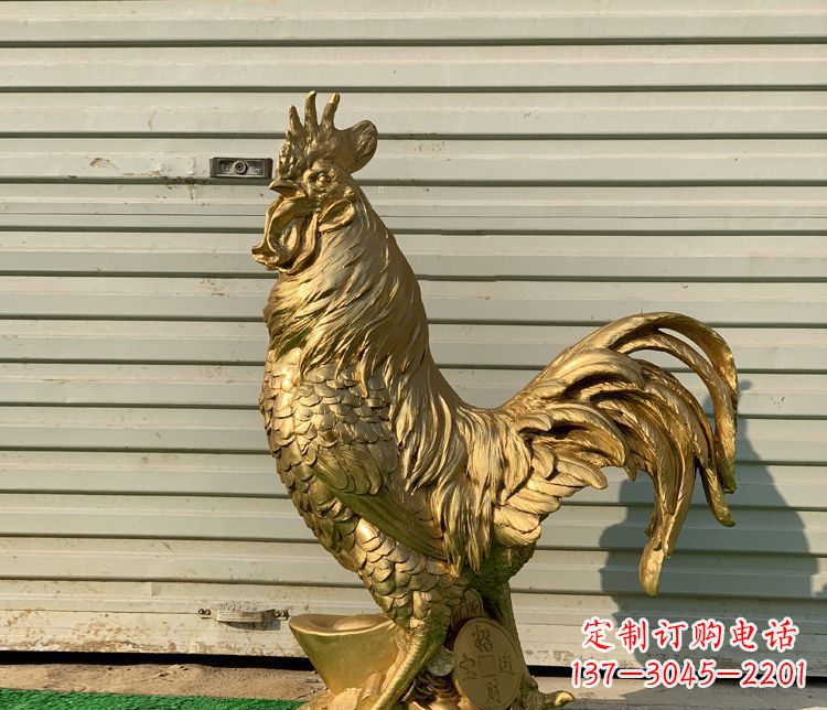 无锡招财元宝公鸡铜雕