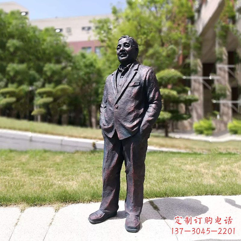 无锡中国当代著名数学家铸铜华罗庚雕塑