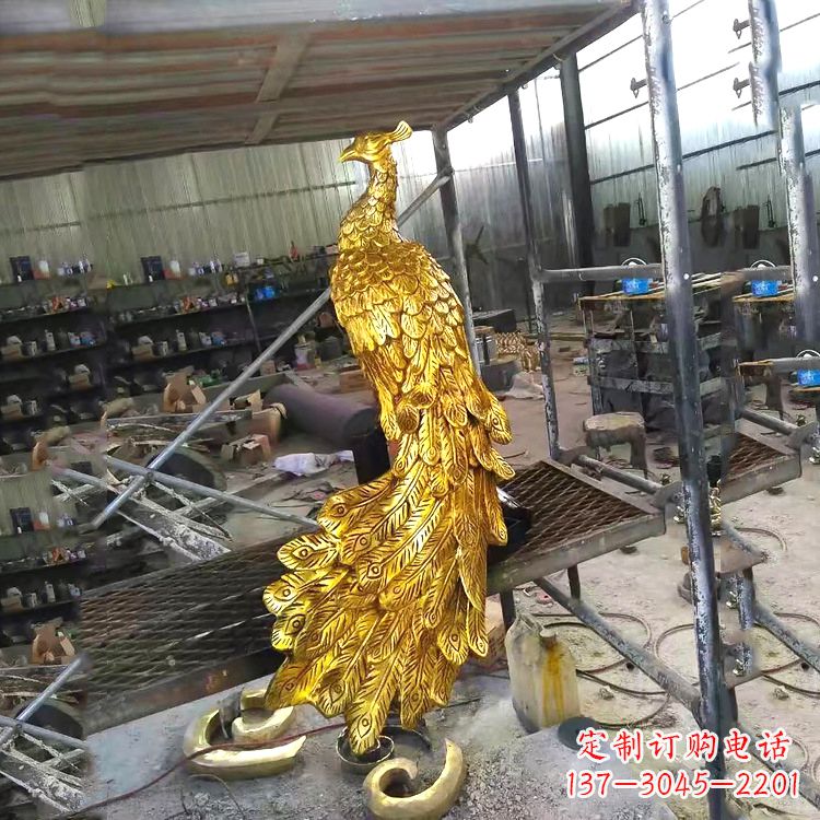 无锡中国古代传说中的瑞鸟凤凰鎏金铜雕