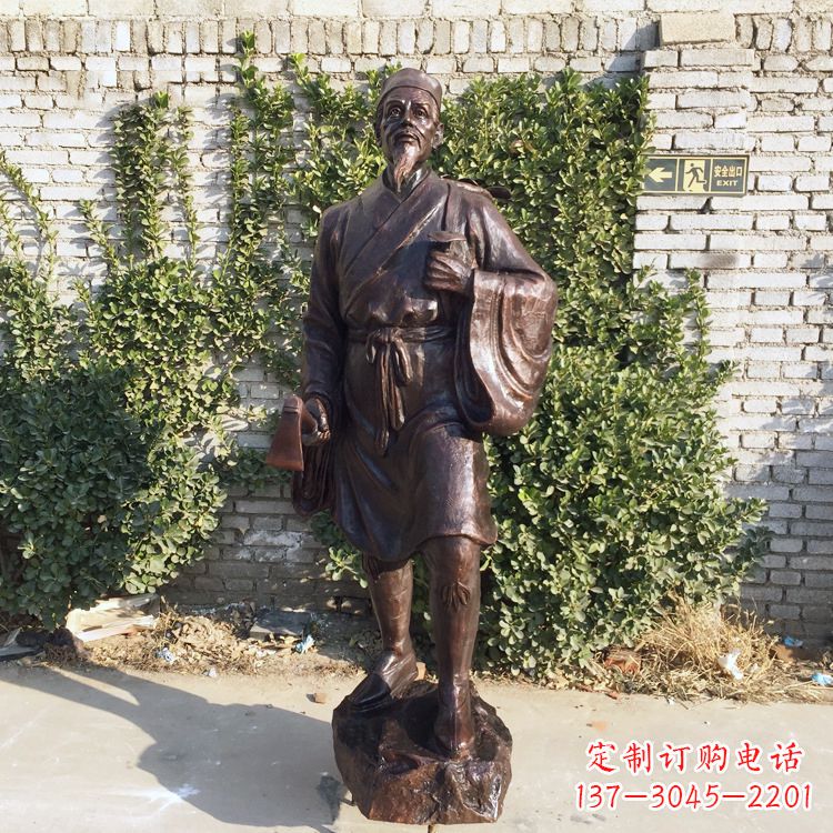 无锡中国古代十大名医之李时珍铜雕塑像