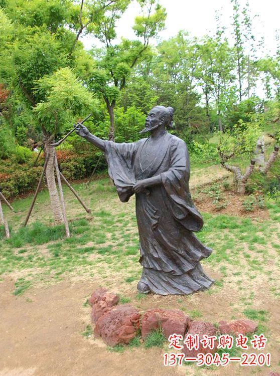 无锡中国历史名人唐代著名绘画大师吴道子铜雕塑