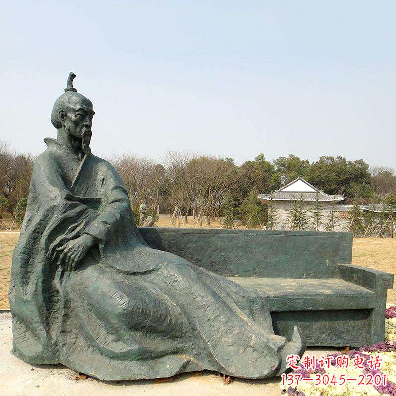 无锡中国明末清初知名画家八大山人（朱耷）雕塑塑像-公园历史名人铜雕像