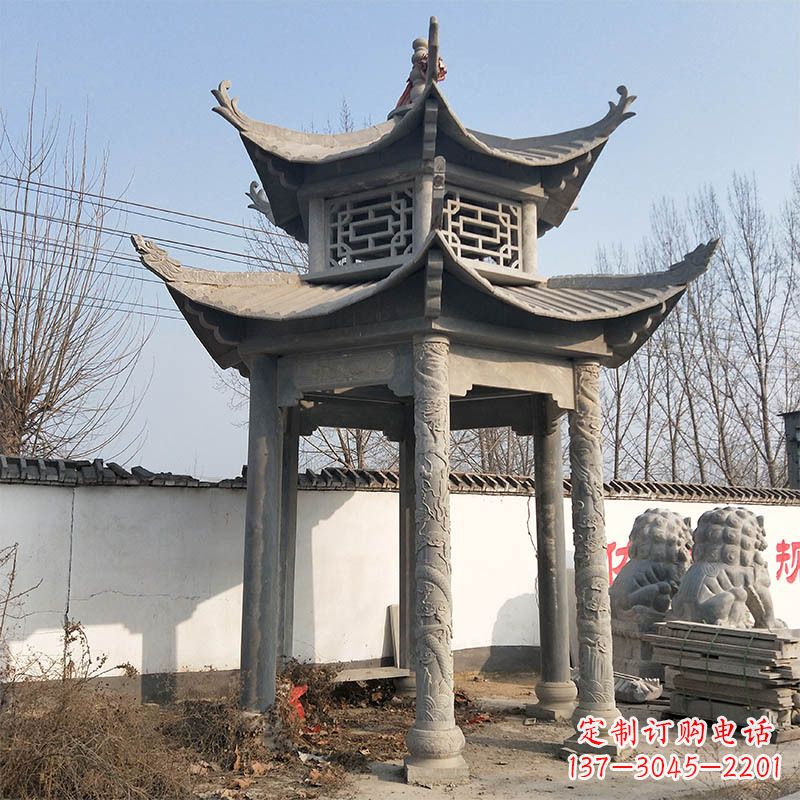 无锡中式双层石雕凉亭