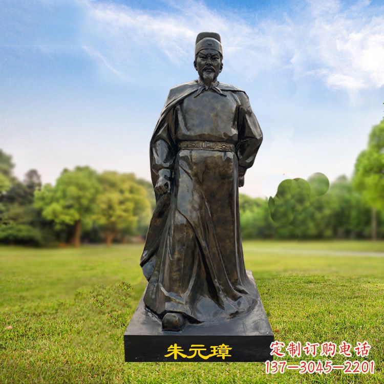 无锡朱元璋玻璃钢仿铜雕塑