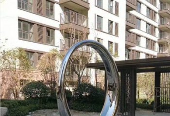 无锡小区不锈钢镜面圆环雕塑 
