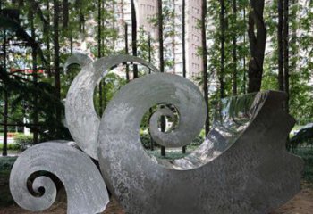 无锡园林不锈钢海浪抽象雕塑
