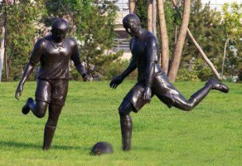 无锡园林踢足球人物铜雕