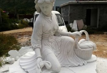 无锡中国古代四大美女之西施汉白玉石雕塑