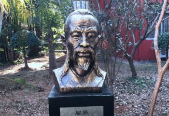 无锡中国历史名人战国时期著名爱国诗人屈原铸铜头像雕塑