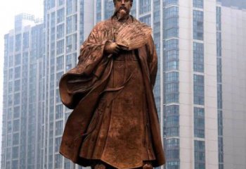 无锡诸葛亮城市景观铜雕像-中国古代著名人物三国谋士卧龙先生雕塑