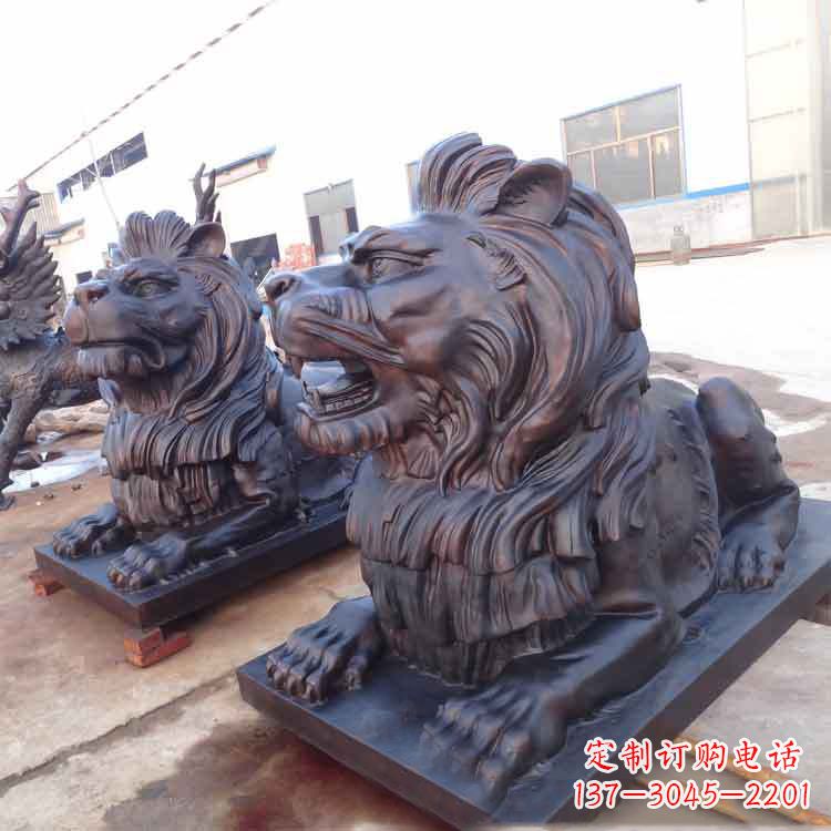 无锡铸铜港币狮子铜雕塑