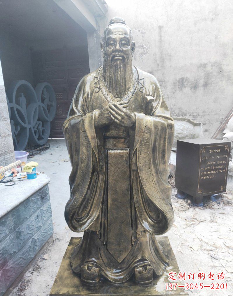 无锡铸铜古代名人孔子雕塑
