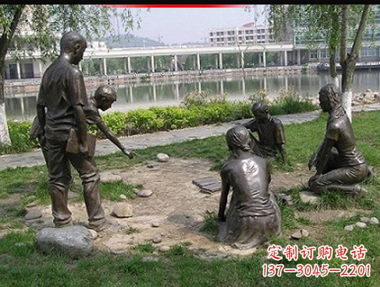 无锡铸铜老师和学生雕塑