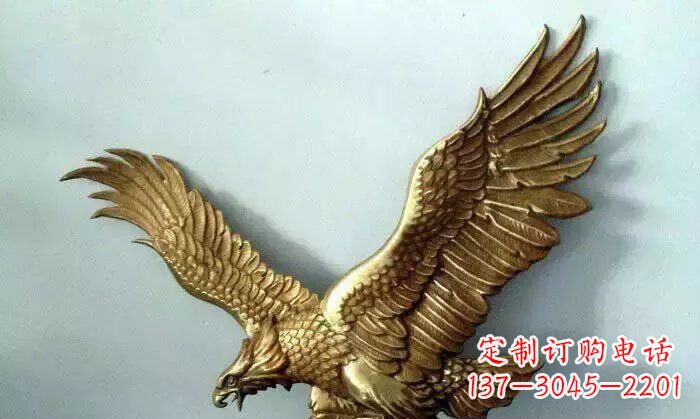 无锡铸铜老鹰企业动物铜雕 (2)