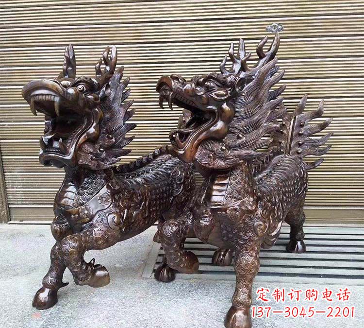 无锡铸铜立式麒麟
