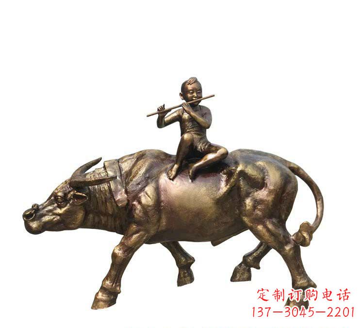 无锡铸铜牧童牛雕塑