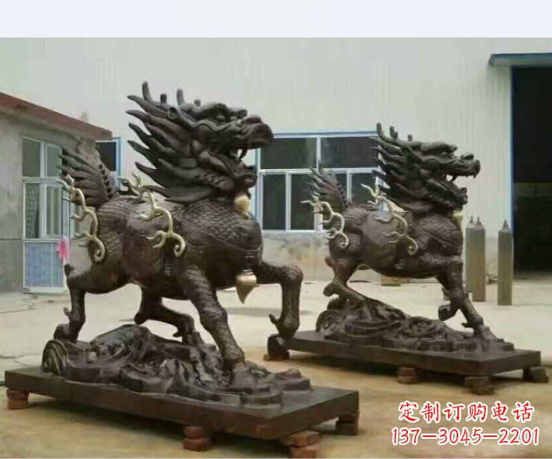 无锡铸铜企业麒麟雕塑