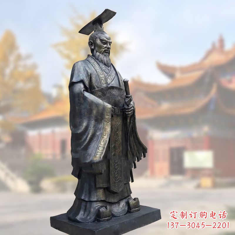 无锡铸铜秦始皇铜雕塑像