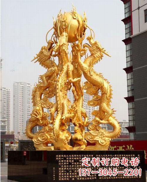无锡铸铜四龙戏珠雕塑