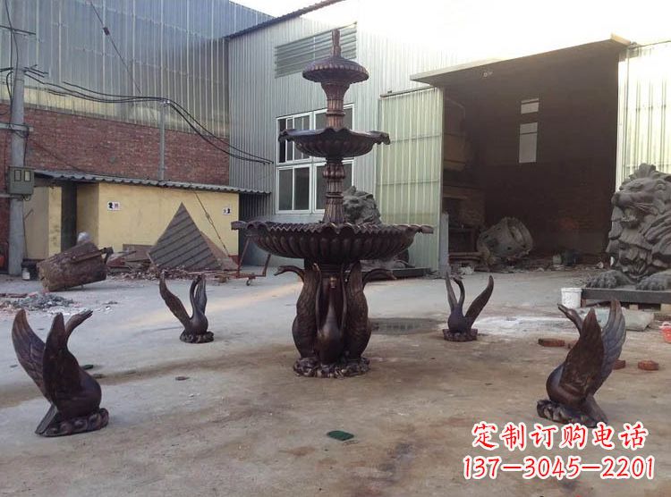 无锡铸铜天鹅喷泉雕塑