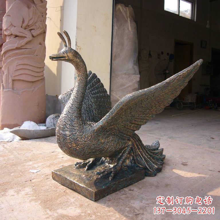 无锡铸铜天之四灵朱雀雕塑摆件