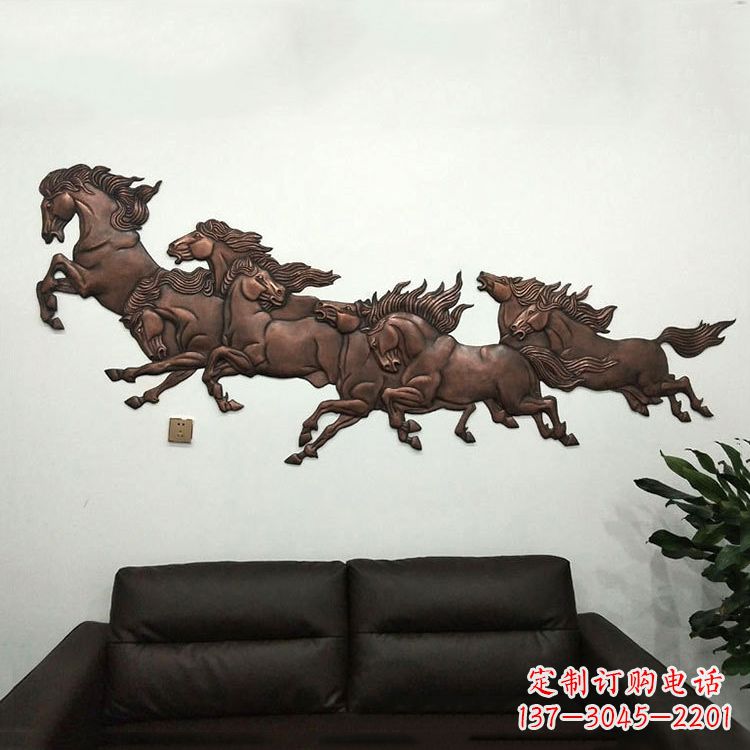 无锡紫铜马儿浮雕装饰画