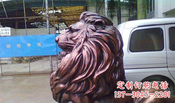 无锡紫铜西洋狮子铜雕 (2)