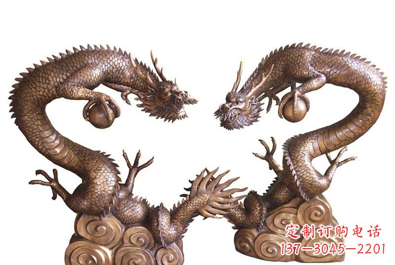 无锡紫铜铸双龙戏珠