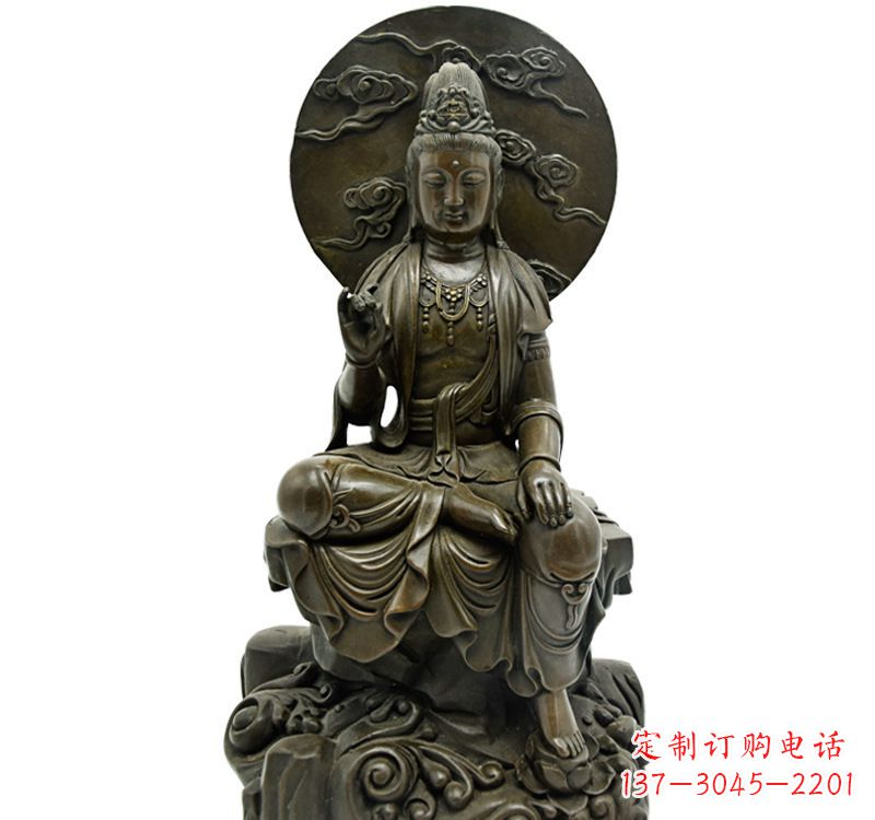无锡自在观音菩萨仿古铜雕佛像