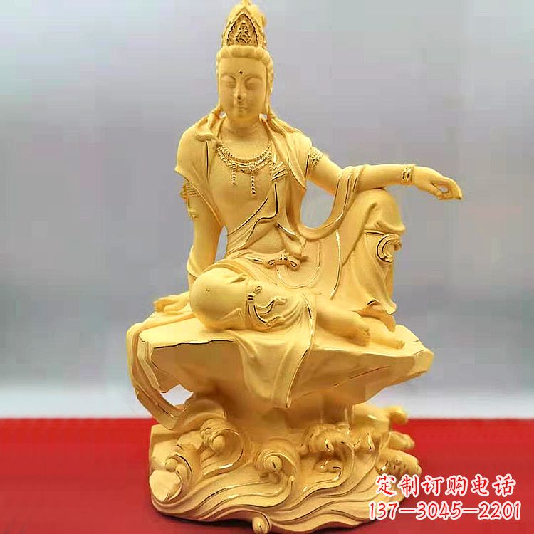 无锡自在观音纯铜镀金雕塑