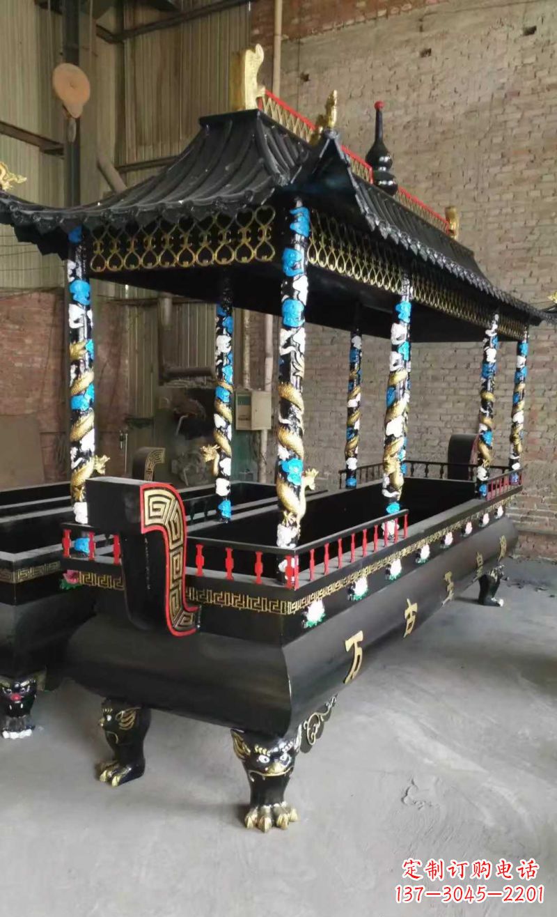 无锡宗教庙宇方形香炉铜雕