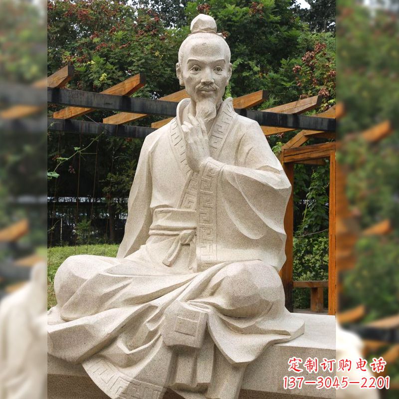 无锡祖冲之石雕塑像-园林人物历史名人雕像