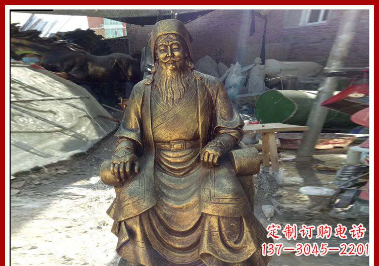 无锡坐式成吉思汗铜雕