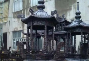 无锡铸铜寺庙香炉铜雕 (3)