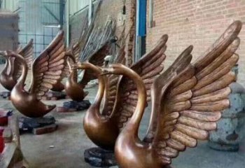 无锡铸铜天鹅喷水动物喷泉雕塑