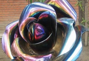 无锡彩色创意不锈钢玫瑰雕塑