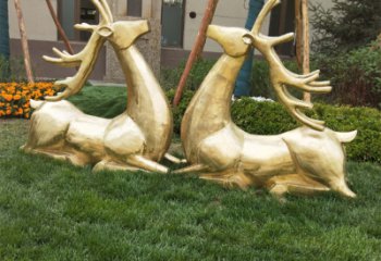 无锡抽象铜鹿雕塑