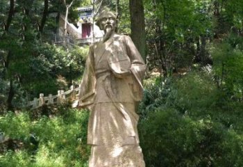 无锡祖冲之公园雕塑-砂岩雕刻的历史名人古代数学家