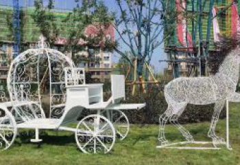 无锡马车雕塑-小区花园广场创意镂空不锈钢马车雕塑
